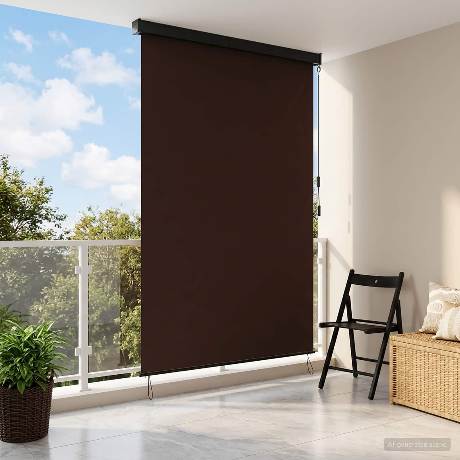 42037178_1.jpg vidaXL Roleta Hnedá 100 x 250 cm Textil a hliník – Obrázok 1