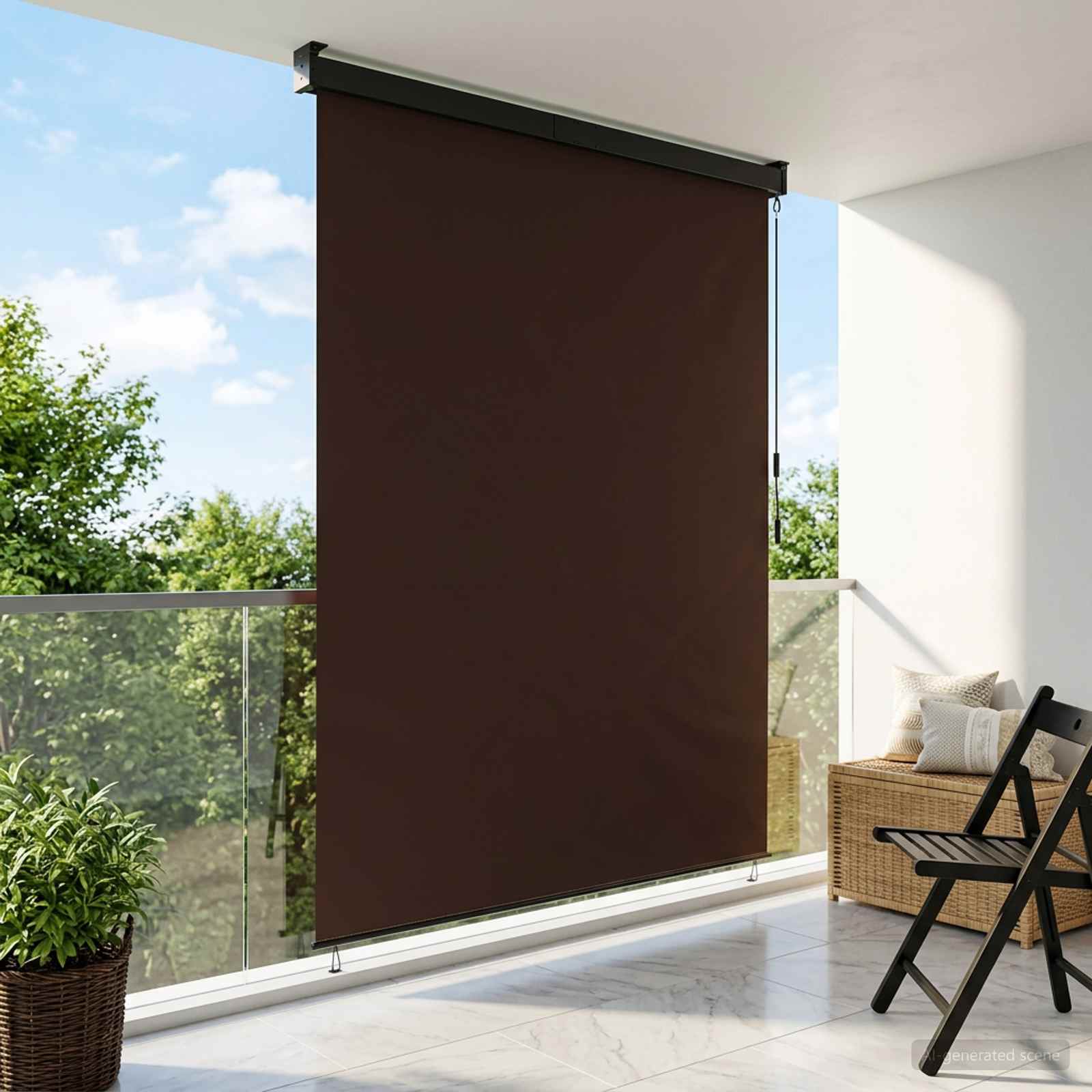 42037183_1.jpg vidaXL Roleta Hnedá 120 x 250 cm Textil a hliník – Obrázok 1