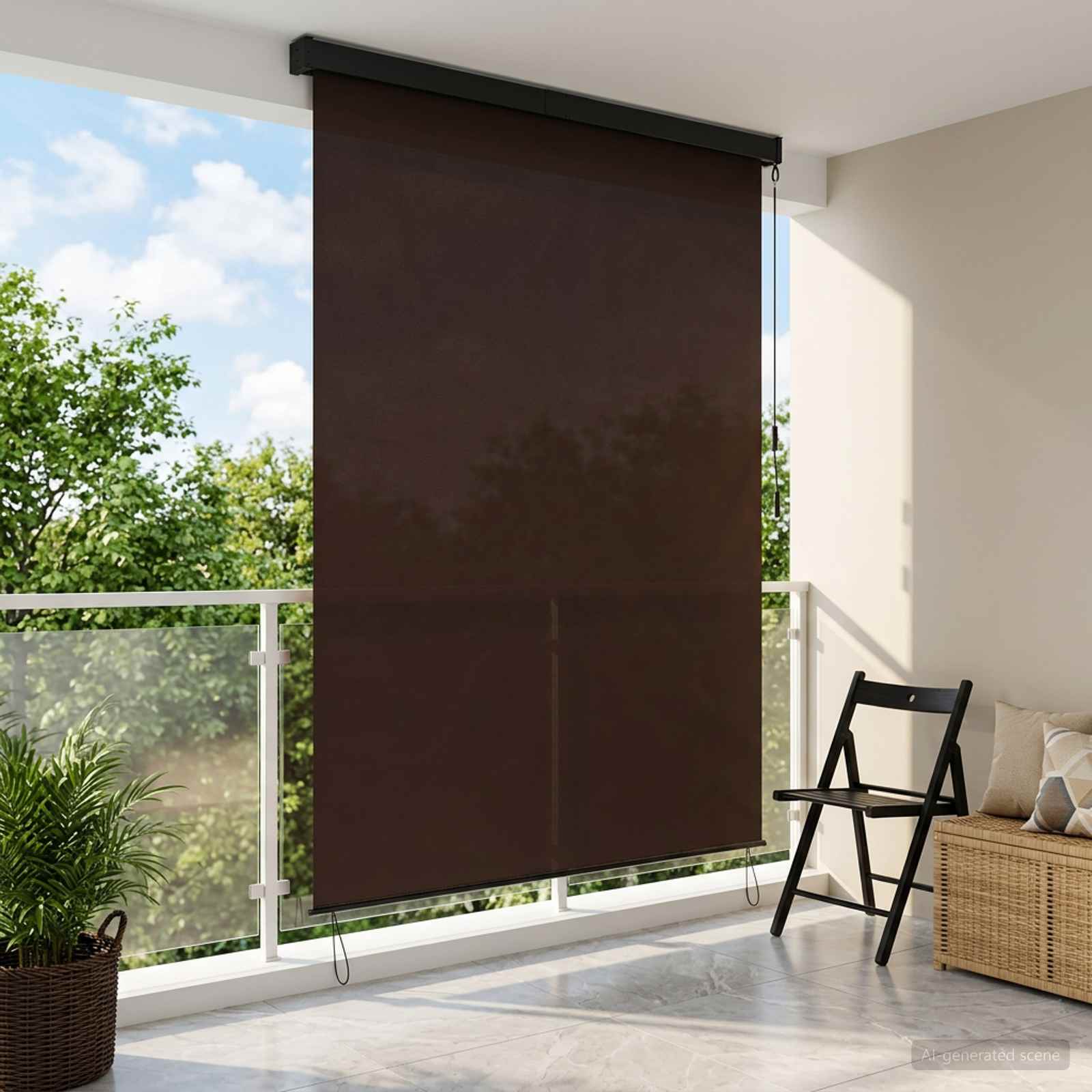 42037188_1.jpg vidaXL Roleta Hnedá 140 x 250 cm Textil a hliník – Obrázok 1