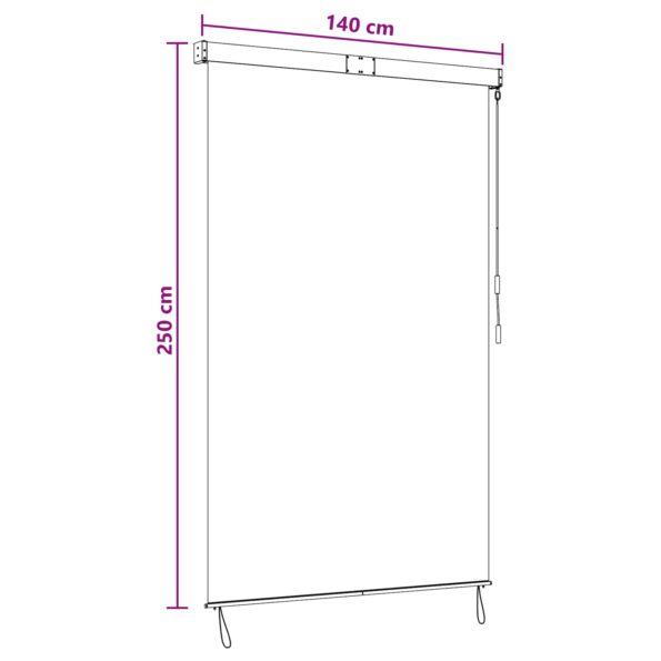 vidaXL Roleta Hnedá 140 x 250 cm Textil a hliník – Obrázok 10