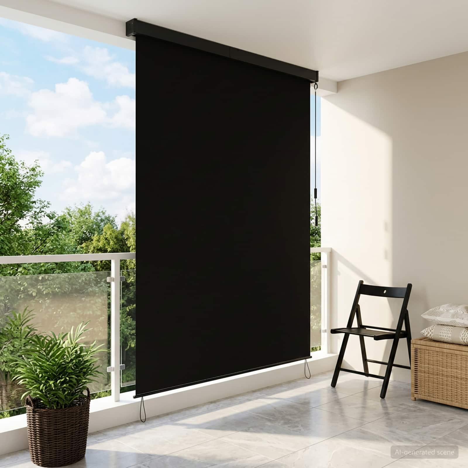 42037197_1.jpg vidaXL Roleta Čierna 180 x 250 cm Textil a hliník – Obrázok 1