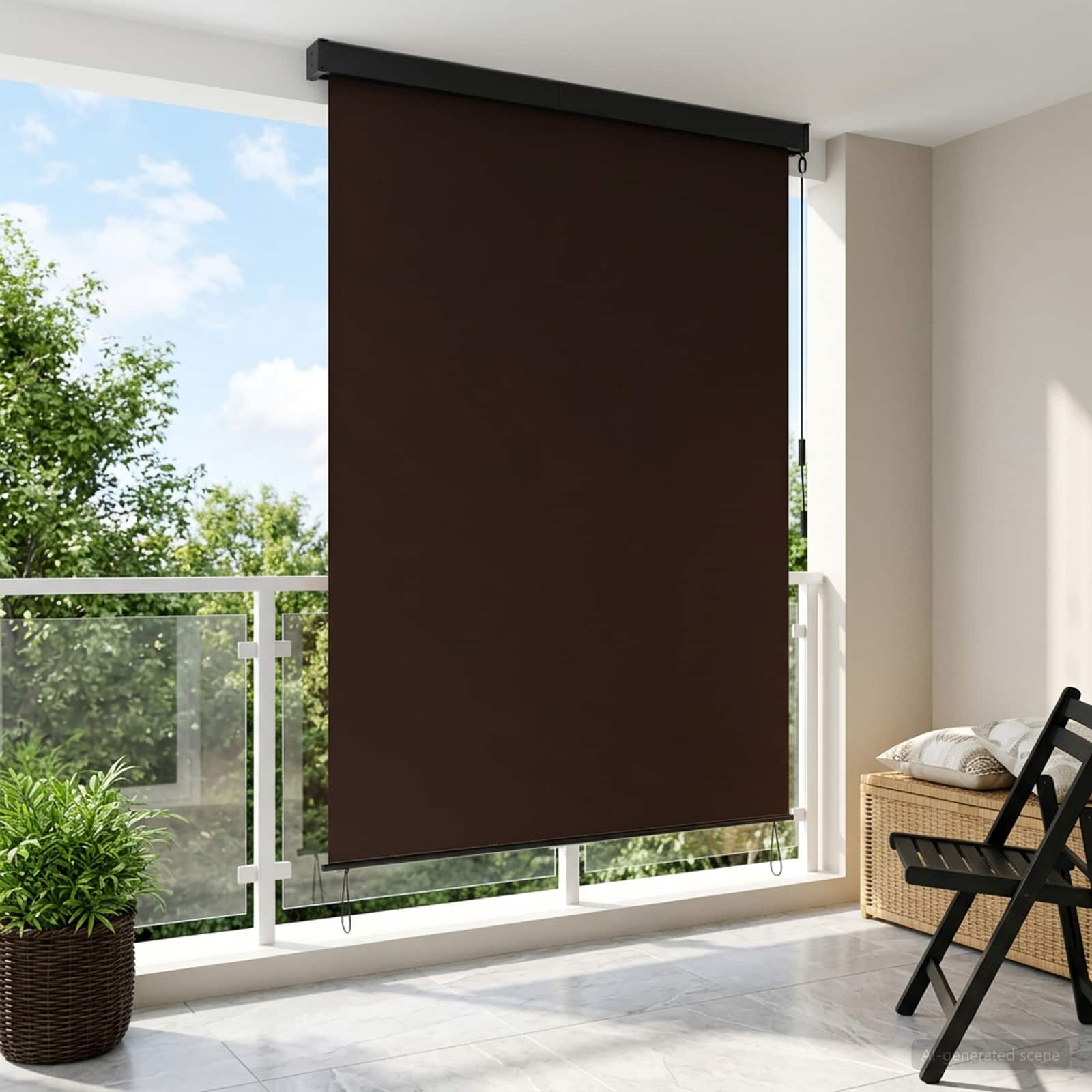 42037198_1.jpg vidaXL Roleta Hnedá 180 x 250 cm Textil a hliník – Obrázok 1
