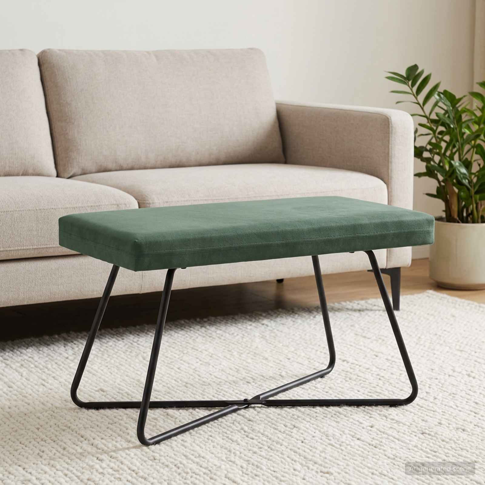 42038340_1.jpg vidaXL lavička Jednofarebný Morská zelená 80 x 40 x 45 cm Zamat – Obrázok 1