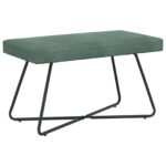 vidaXL lavička Jednofarebný Morská zelená 80 x 40 x 45 cm Zamat – Obrázok 2