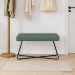 vidaXL lavička Jednofarebný Morská zelená 80 x 40 x 45 cm Zamat – Obrázok 3