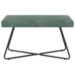 vidaXL lavička Jednofarebný Morská zelená 80 x 40 x 45 cm Zamat – Obrázok 4