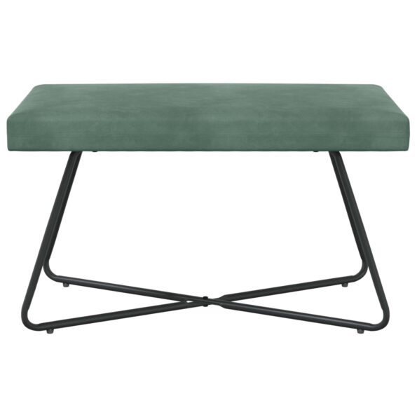 vidaXL lavička Jednofarebný Morská zelená 80 x 40 x 45 cm Zamat – Obrázok 4