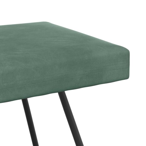 vidaXL lavička Jednofarebný Morská zelená 80 x 40 x 45 cm Zamat – Obrázok 5