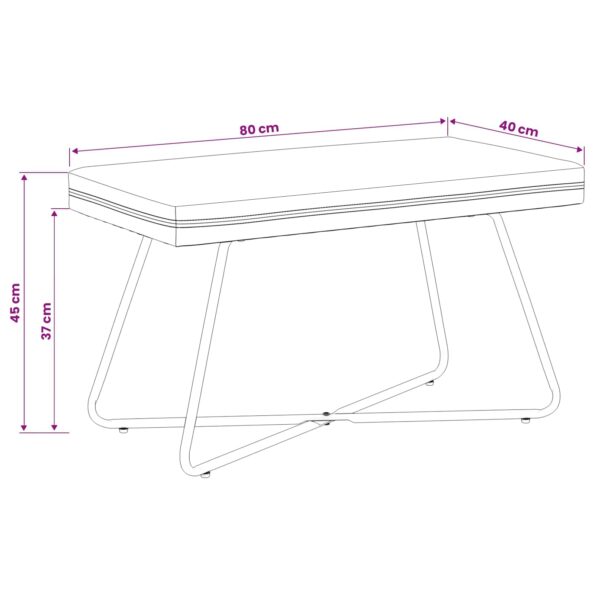 vidaXL lavička Jednofarebný Morská zelená 80 x 40 x 45 cm Zamat – Obrázok 8