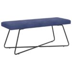 vidaXL lavička Jednofarebný Policajná modrá 110 x 40 x 45 cm Zamat – Obrázok 2