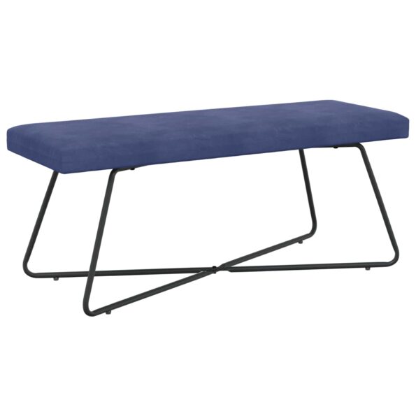 vidaXL lavička Jednofarebný Policajná modrá 110 x 40 x 45 cm Zamat – Obrázok 2