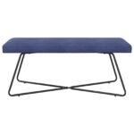vidaXL lavička Jednofarebný Policajná modrá 110 x 40 x 45 cm Zamat – Obrázok 3