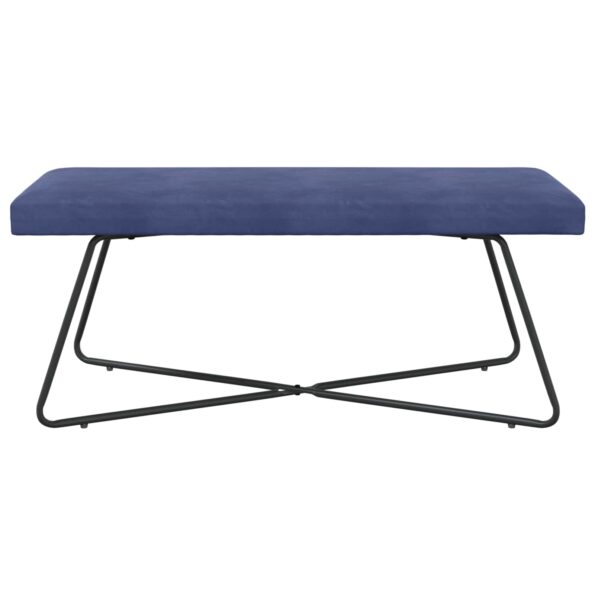 vidaXL lavička Jednofarebný Policajná modrá 110 x 40 x 45 cm Zamat – Obrázok 3