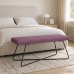 vidaXL lavička Jednofarebný Fialová 110 x 40 x 45 cm Zamat