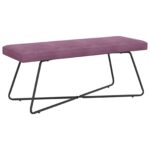 vidaXL lavička Jednofarebný Fialová 110 x 40 x 45 cm Zamat – Obrázok 2