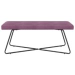 vidaXL lavička Jednofarebný Fialová 110 x 40 x 45 cm Zamat – Obrázok 3