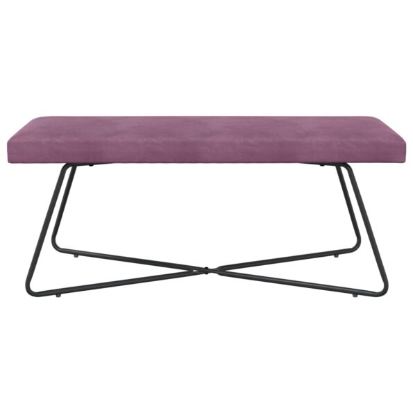 vidaXL lavička Jednofarebný Fialová 110 x 40 x 45 cm Zamat – Obrázok 3