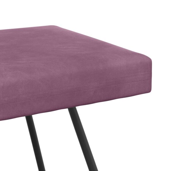 vidaXL lavička Jednofarebný Fialová 110 x 40 x 45 cm Zamat – Obrázok 4