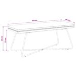 vidaXL lavička Jednofarebný Fialová 110 x 40 x 45 cm Zamat – Obrázok 7