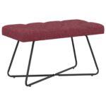 vidaXL Lavica s gombíkovým prešívaním Víno červené 80 x 40 x 46 cm – Obrázok 2
