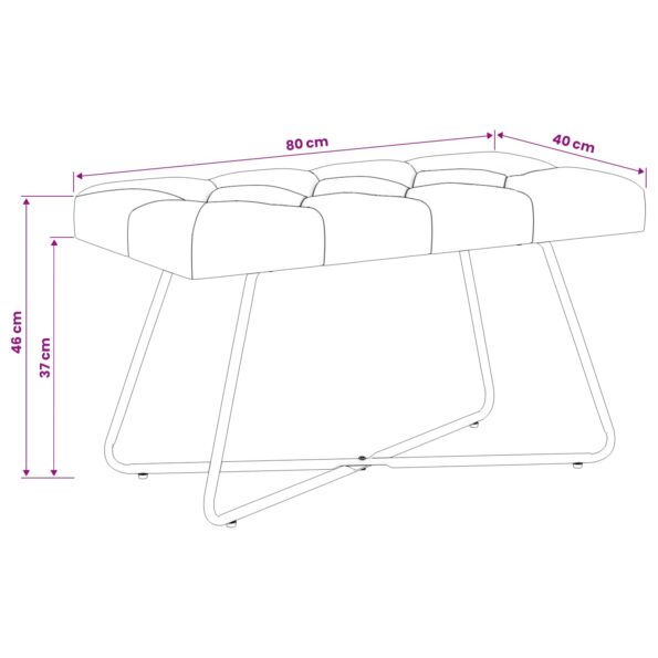 vidaXL Lavica s gombíkovým prešívaním Víno červené 80 x 40 x 46 cm – Obrázok 8