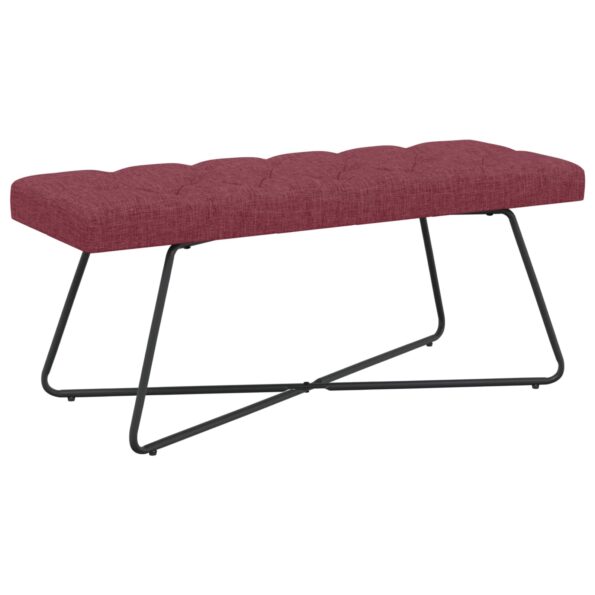 vidaXL Lavica s gombíkovým prešívaním Víno červené 110 x 40 x 46 cm – Obrázok 2
