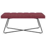 vidaXL Lavica s gombíkovým prešívaním Víno červené 110 x 40 x 46 cm – Obrázok 3