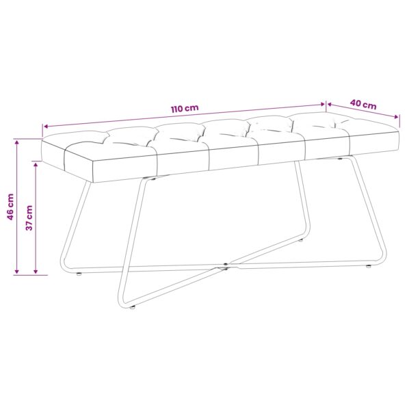 vidaXL Lavica s gombíkovým prešívaním Víno červené 110 x 40 x 46 cm – Obrázok 7