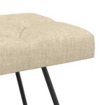 vidaXL Lavica s gombíkovým prešívaním Krémová 110 x 40 x 46 cm Látka – Obrázok 4