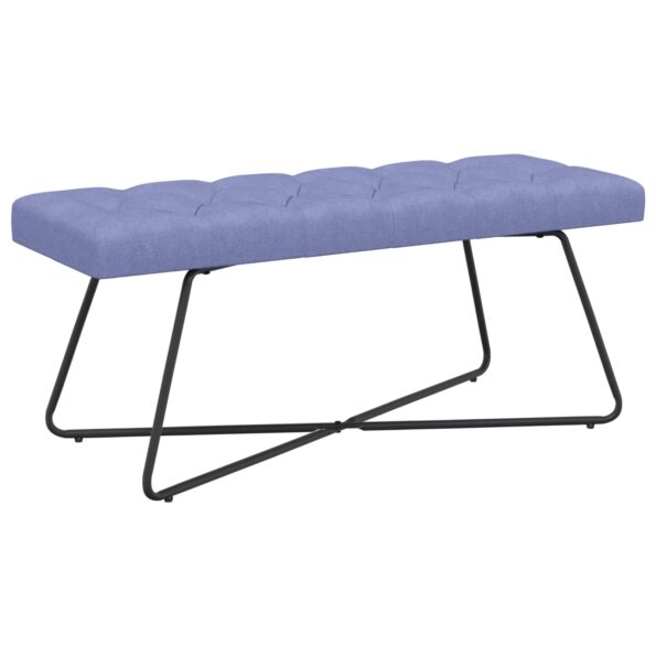 vidaXL Lavica s gombíkovým prešívaním Modrá džínovina 110 x 40 x 46 cm – Obrázok 2
