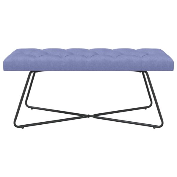 vidaXL Lavica s gombíkovým prešívaním Modrá džínovina 110 x 40 x 46 cm – Obrázok 3