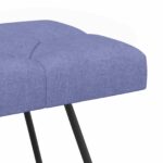 vidaXL Lavica s gombíkovým prešívaním Modrá džínovina 110 x 40 x 46 cm – Obrázok 4