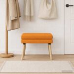 vidaXL Dvojvrstvová lavica Tmavá žltá 60 x 40 x 46 cm Látka – Obrázok 3