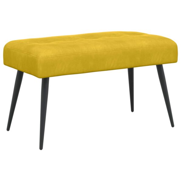 vidaXL Lavica s gombíkovým prešívaním Žltá 80 x 40 x 46 cm Zamat – Obrázok 2