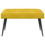vidaXL Lavica s gombíkovým prešívaním Žltá 80 x 40 x 46 cm Zamat – Obrázok 3