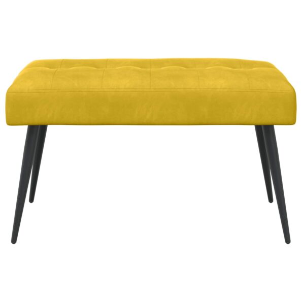 vidaXL Lavica s gombíkovým prešívaním Žltá 80 x 40 x 46 cm Zamat – Obrázok 3