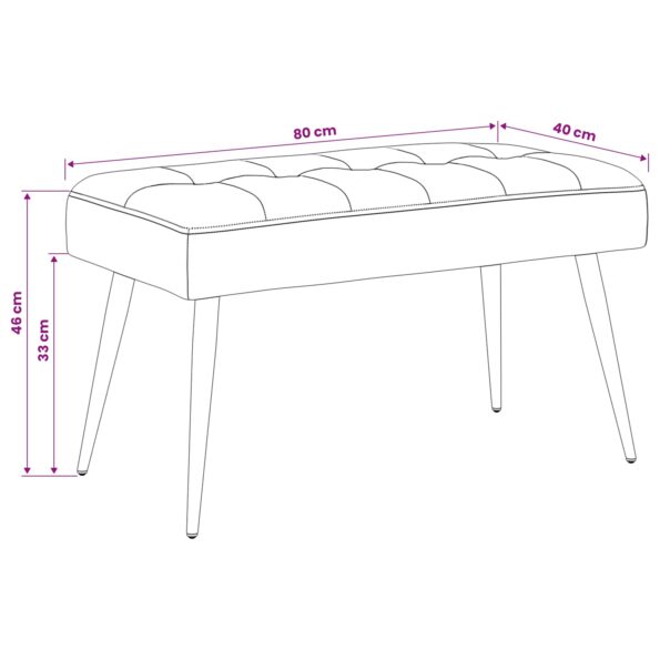 vidaXL Lavica s gombíkovým prešívaním Žltá 80 x 40 x 46 cm Zamat – Obrázok 7