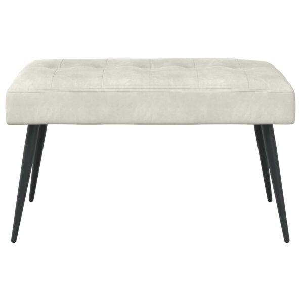 vidaXL Lavica s gombíkovým prešívaním Krémová 80 x 40 x 46 cm Zamat – Obrázok 3