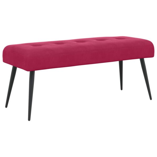vidaXL Lavica s gombíkovým prešívaním Víno červené 110 x 40 x 46 cm – Obrázok 2
