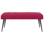 vidaXL Lavica s gombíkovým prešívaním Víno červené 110 x 40 x 46 cm – Obrázok 3