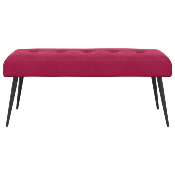 vidaXL Lavica s gombíkovým prešívaním Víno červené 110 x 40 x 46 cm – Obrázok 3