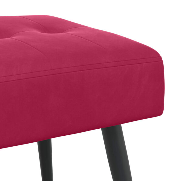 vidaXL Lavica s gombíkovým prešívaním Víno červené 110 x 40 x 46 cm – Obrázok 4