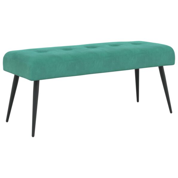 vidaXL Lavica s gombíkovým prešívaním Tyrkysová 110 x 40 x 46 cm Zamat – Obrázok 2