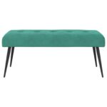 vidaXL Lavica s gombíkovým prešívaním Tyrkysová 110 x 40 x 46 cm Zamat – Obrázok 3