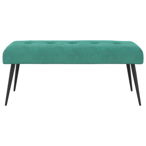 vidaXL Lavica s gombíkovým prešívaním Tyrkysová 110 x 40 x 46 cm Zamat – Obrázok 3