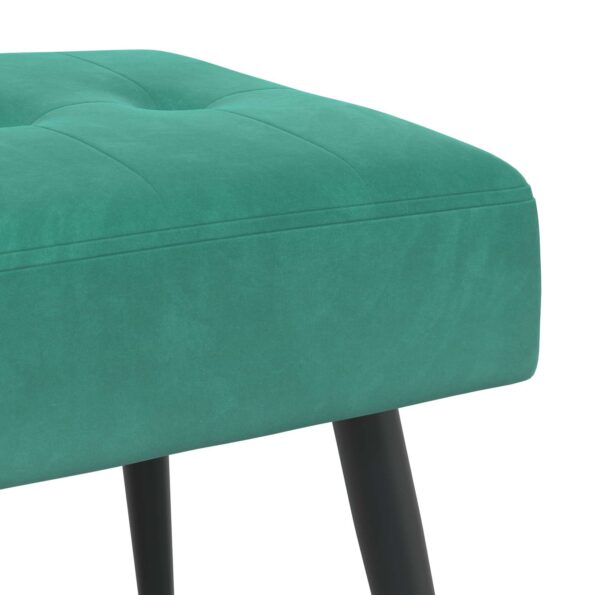 vidaXL Lavica s gombíkovým prešívaním Tyrkysová 110 x 40 x 46 cm Zamat – Obrázok 4