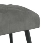 vidaXL Lavica s gombíkovým prešívaním Tmavosivá 110 x 40 x 46 cm Zamat – Obrázok 4