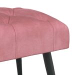 vidaXL Lavica s gombíkovým prešívaním Ružová 110 x 40 x 46 cm Zamat – Obrázok 4