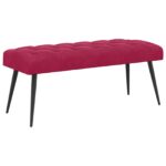 vidaXL Lavica s gombíkovým prešívaním Víno červené 110 x 40 x 46 cm – Obrázok 2