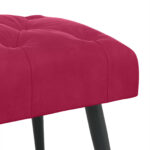 vidaXL Lavica s gombíkovým prešívaním Víno červené 110 x 40 x 46 cm – Obrázok 4